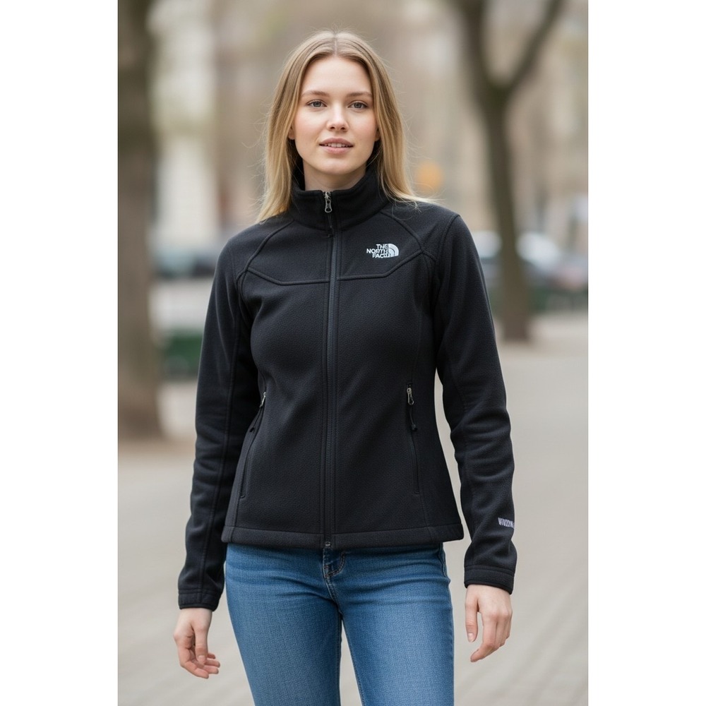 The North Face vintage Windwall Jacket Womens Medium Black Full Zip T325
